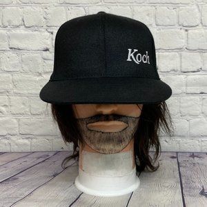 Koch Hat Cap 210 Fitted 6 7/8 - 7 1/4 Black Stretch Fit Embroidered Logo Acrylic